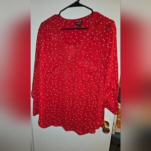 Torrid Red Top with White Dots